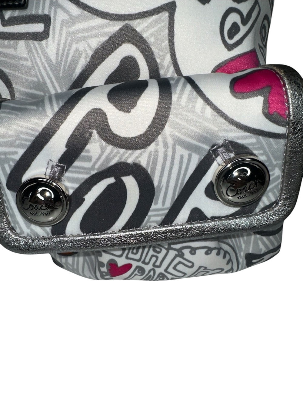 Coach Poppy Silver Graffiti Boho Bag - Picture 7 of 13